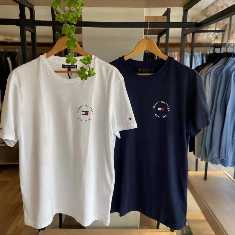 Kit Tommy Hilfiger Camisetas Azul Marinho/branco - Original