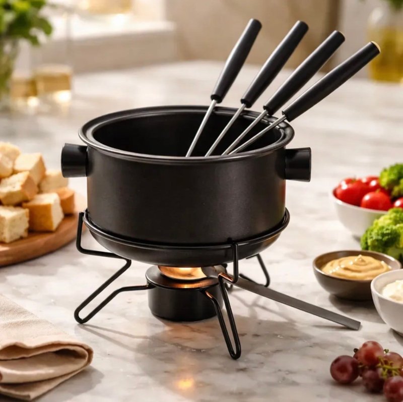 Aparelho Fondue Pop Antiaderente 7 Pçs Forma + 4 Garfo