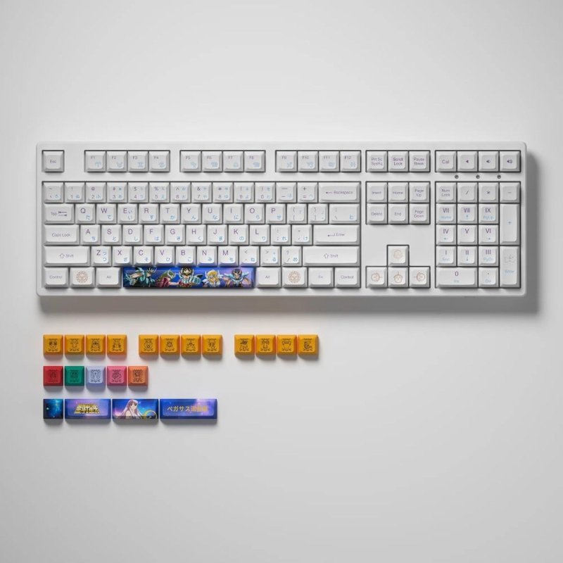 Teclado Mecânico Gamer Akko Cavaleiros do Zodíaco Saint Seiya 3108 V2 USB Switch Ocean Blue