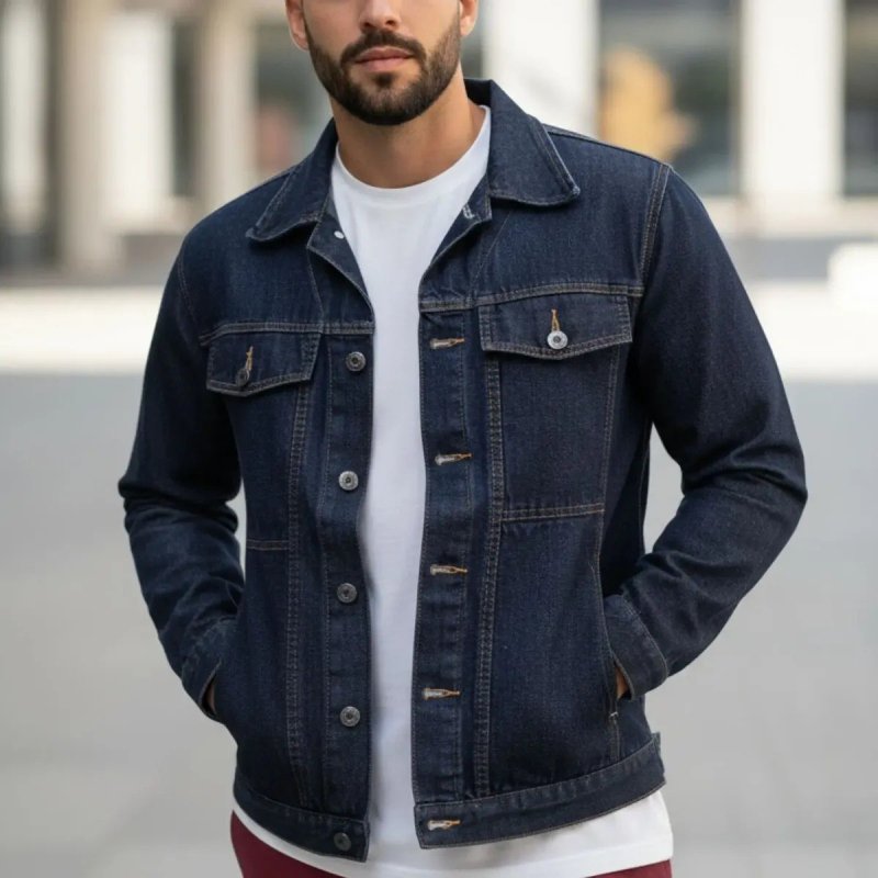 Jaqueta Jeans Cargo Masculina (3 cores)