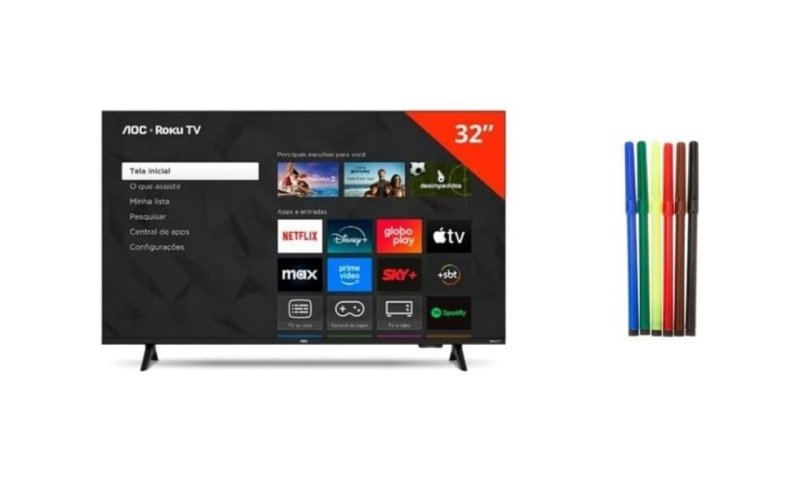 Smart TV LCD LED AOC 32" HD + Caneta