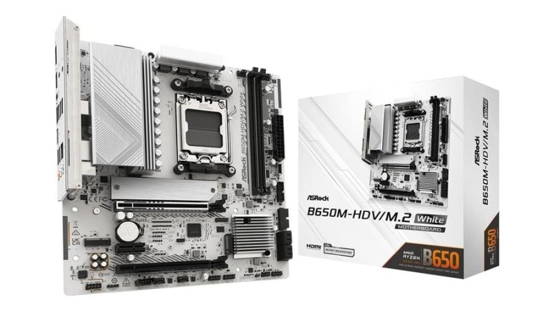ASRock Placa-mãe B650M-Hdv M.2 Micro-ATX AM5 branca