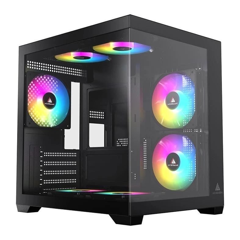 Gabinete Gamer Acegeek Neptune, Mid-Tower, Lateral de Vidro, Preto, AG-NEPTUNE-BK