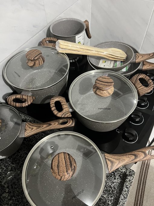 Mimo Style Jogo de Panelas Antiaderente Cerâmica Style Cook 10 Peças, Compatível com Indução + Frete Grátis