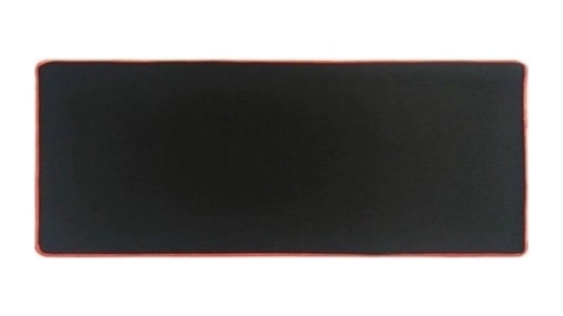 3x MousePad Gamer Speed 70x30 Borda Vermelha Costurada