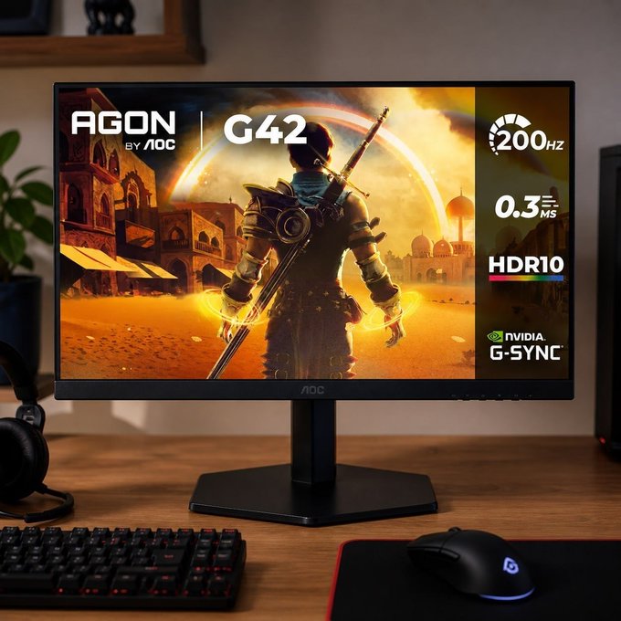 Monitor Gamer AOC AGON G42 24" 200Hz 0,3ms IPS