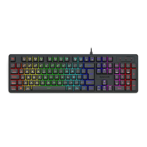 Teclado Membrana Gamer Redragon Netherbane Preto RGB K521-RGB
