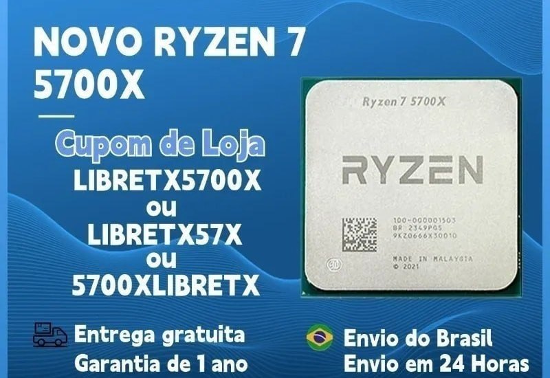 CPU Ryzen 7 5700x DDR4 AM4 Processador AMD R7 Novo