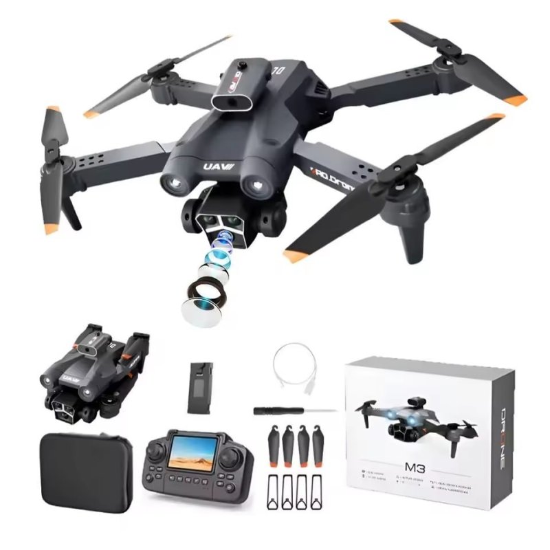 DLI Drone M3 4K Câmera Dupla FPV Wi-Fi Dobrável com Controle Remoto e Tela LCD