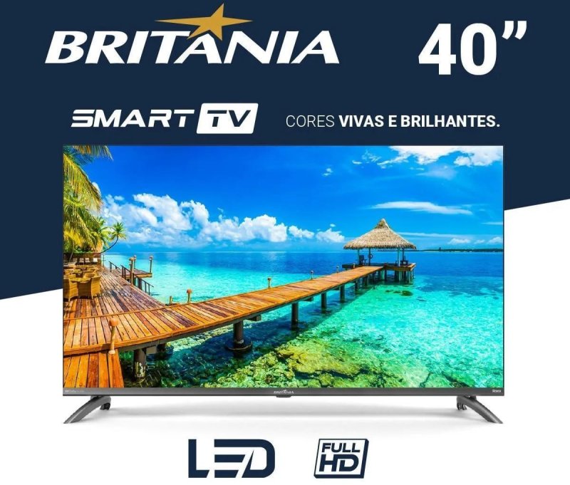 Smart TV 40” Britânia B40CRA Full HD Wi-Fi HDMI USB Conversor Digital