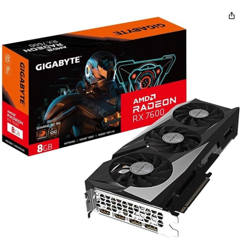 Placa de Video Gigabyte RX 7600 Gaming OC, 8gb, GDDR6 - GV-R76GAMING-OC-8GD