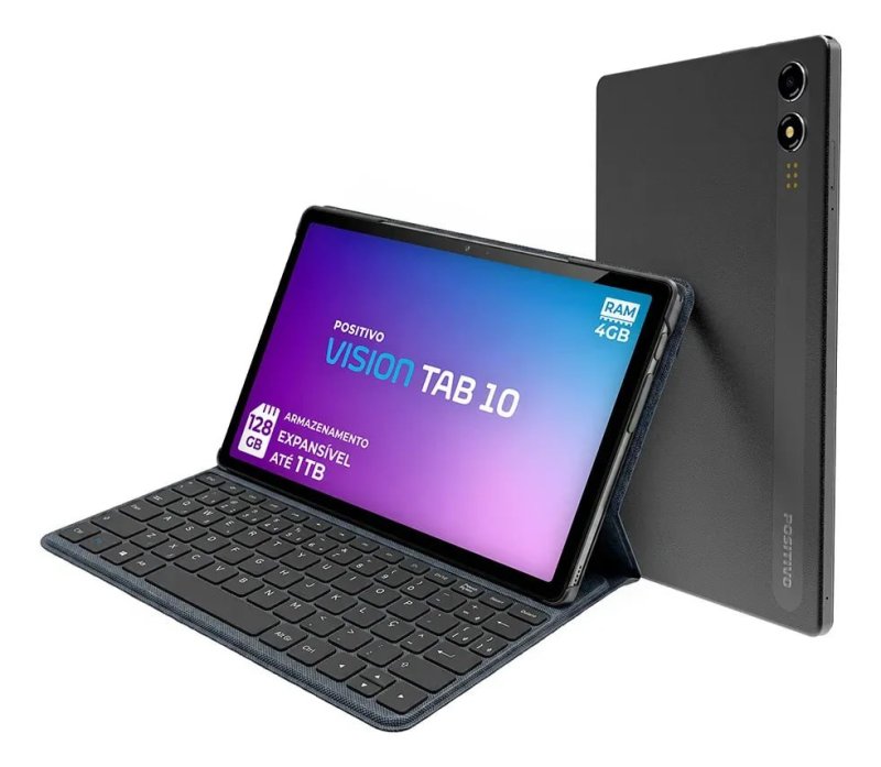 Positivo Vision TAB10 T3010 4GB RAM 128GB SSD com Capa Teclado 10.1" HD 4G - Preto