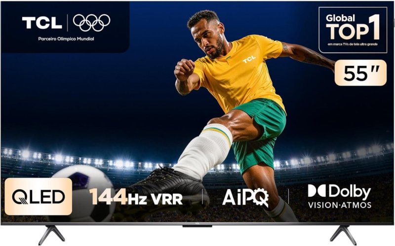 TCL QLED Smart TV 55" 4K UHD - 144Hz Google TV Dolby Vision