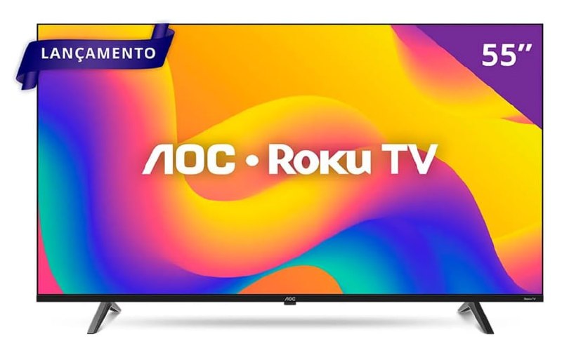 Smart Tv AOC 55" LED Roku 4K Wi-Fi 55U7045/78G Bivolt