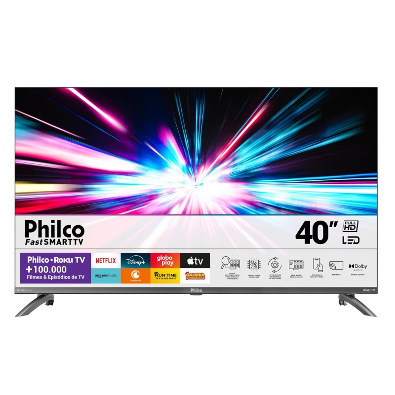 Smart TV 40” Philco Roku TV LED