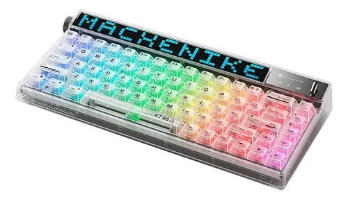 Teclado Gamer Mecânico Machenike Kt68-b68w Pro Switch White Branco/transparente Inglês Us