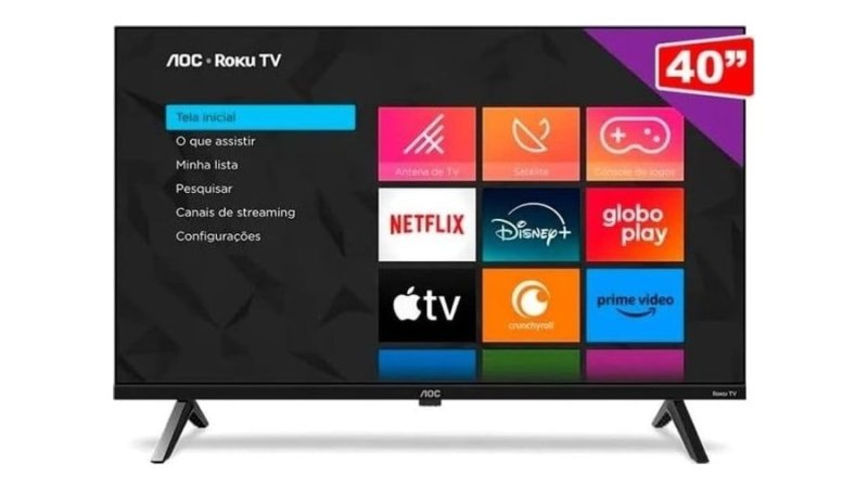Smart Tv 40" AOC Roku Tv Dled Full HD 40S5045/78G Bivolt