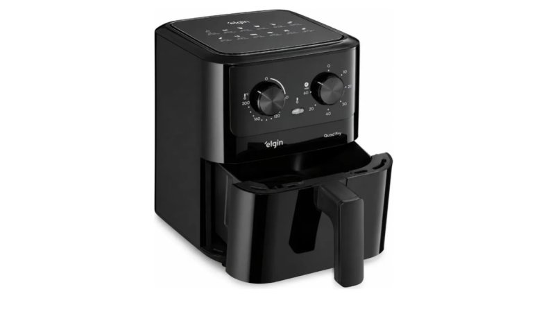Fritadeira Elétrica Air Fryer Quad Fry Elgin 4,2 L, 1400w Preto 220v