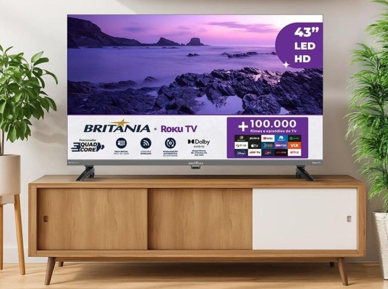 Smart Tv 43" Britânia B43KRA Full HD Roku TV