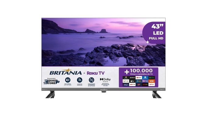 Smart TV 43" Britânia + Frete Grátis