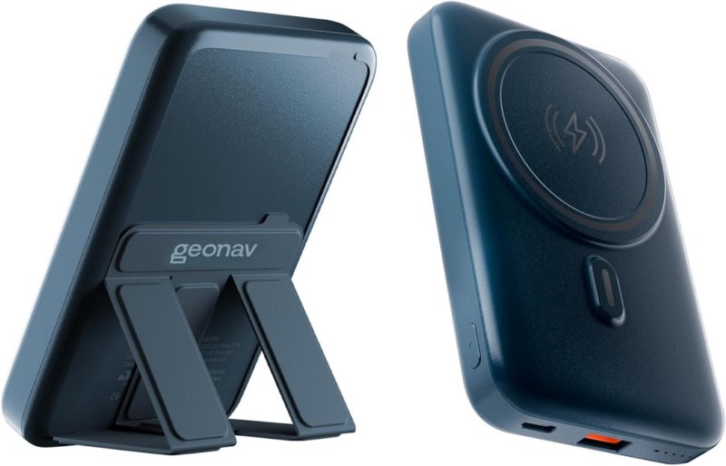 Geonav Power Bank 10.000mAh - Carregamento Indução - MagSafe - Cinza