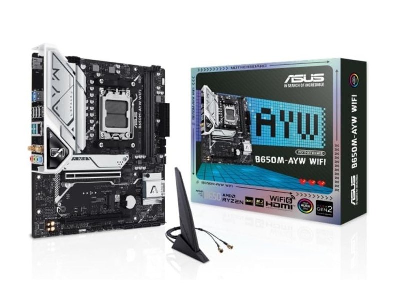 Placa-Mãe Asus B650M-AYW WIFI, Chipset B650, AMD AM5, mATX, DDR5