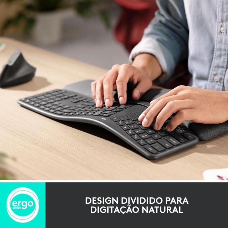 Teclado sem Fio Logitech ERGO K860 Bluetooth/USB
