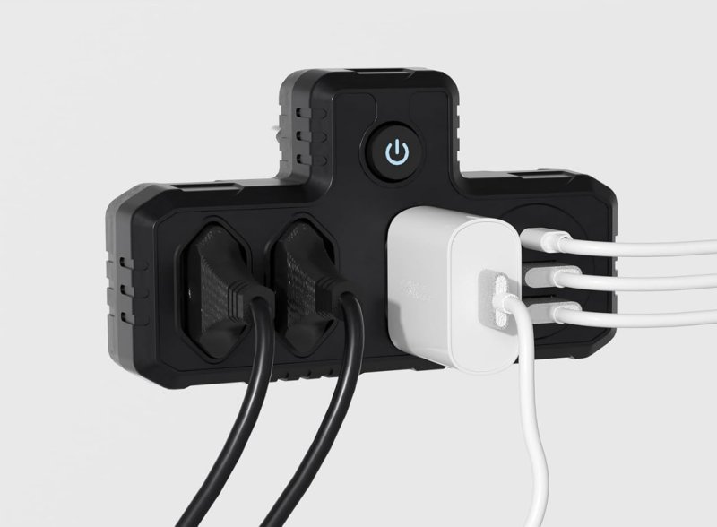 Régua de Energia Coibeu com 3 Tomadas, USB e USB-C