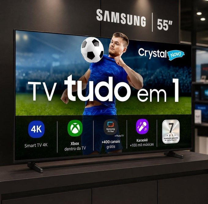 Samsung Smart TV 55" Crystal UHD 4K U8100F 2025 + Frete Grátis