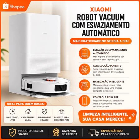 robo aspirador X20 Pro Robô Aspirador com Base Autolimpante e Mapea a sua casa sozinho