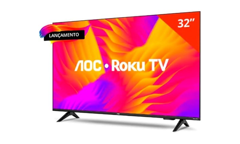 Smart Tv LCD LED 32" AOC 32S5155/78G Wi-Fi, HD, Quad Core, Dolby Áudio, 60 Hz