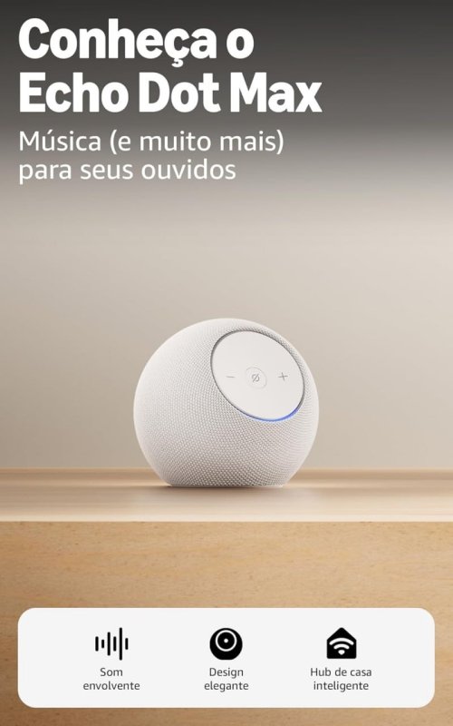 Amazon Echo Dot Max - Smart Speaker Alexa - Som Envolvente - Hub Casa Inteligente - Branco