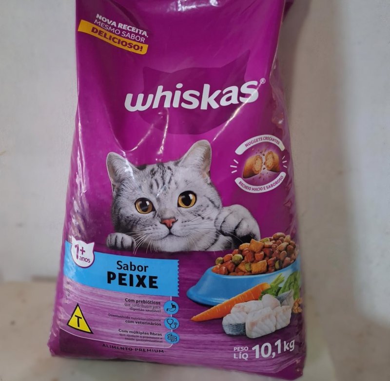 Ração Whiskas Para Gatos Adultos Sabor Peixe 10,1Kg