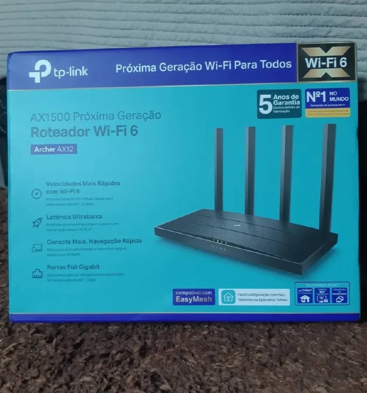 Roteador TP-Link EX1500 Wi-Fi 6 Archer AX1500 Dual Band Gigabit Preto