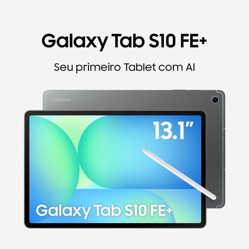 Galaxy Tab S10 FE+ 128GB, 8GB RAM, Tela 13.1” — Cinza