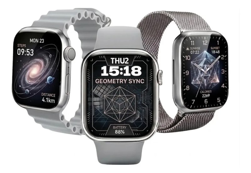 Relógio Smartwatch Feminino Esportivo Chamadas Bluetooth Cinza Milanês