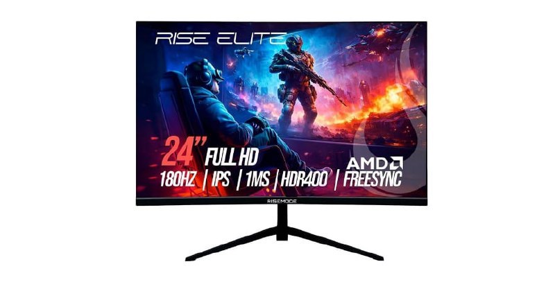 Monitor Gamer Rise Mode 24", FHD, 180Hz, 1ms, IPS, HDMI e VGA, sRGB 110%, Preto - RM-MOG-24F180FH-B