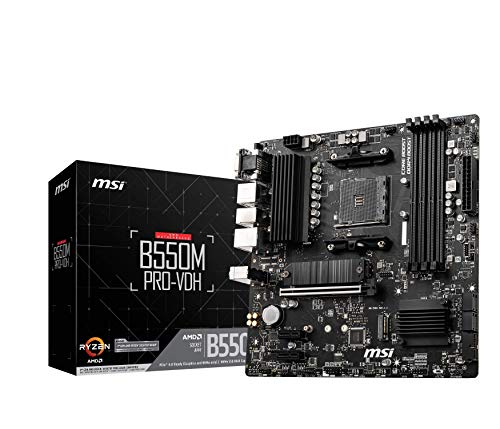 Placa-Mãe MSI B550M Pro-VDH, AMD AM4, DDR4, Suporte 128GB, Displayport, HDMI, VGA, PCIe, mATX