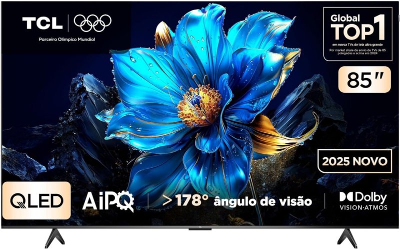 Smart TV TCL 85 Polegadas QLED 4K P7K WiFi Bluetooth Google TV HDR10+ Dolby Atmos Dolby Vision 85P7K