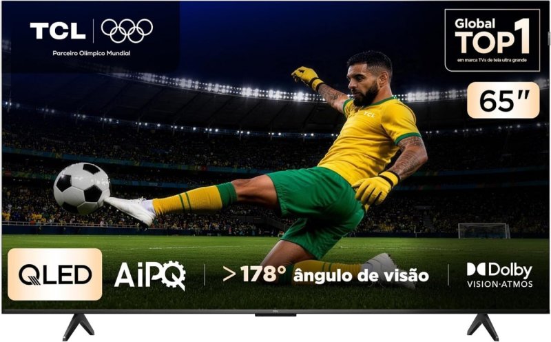TCL 65 Polegadas QLED 4K P7K - Google TV, HDR10+, Dolby Vision
