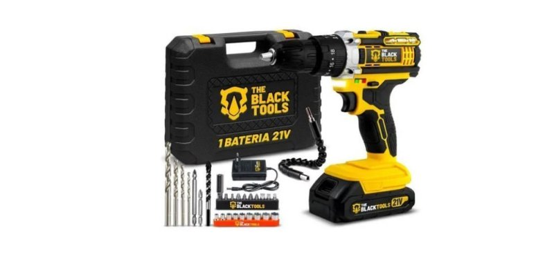Parafusadeira E Furadeira Impacto The Black Tools Tb-21pw 3/8 Cor Amarelo