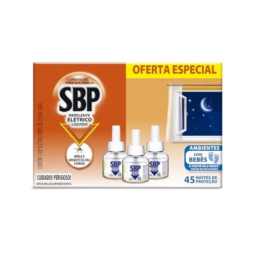 Caixa 03 uni. Repelente Líquido Elétrico SBP Refil 32,9ml
