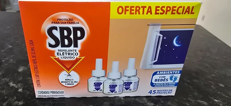Repelente Líquido Elétrico SBP Refil - Caixa c/ 3 Unidades 32,9ml cada