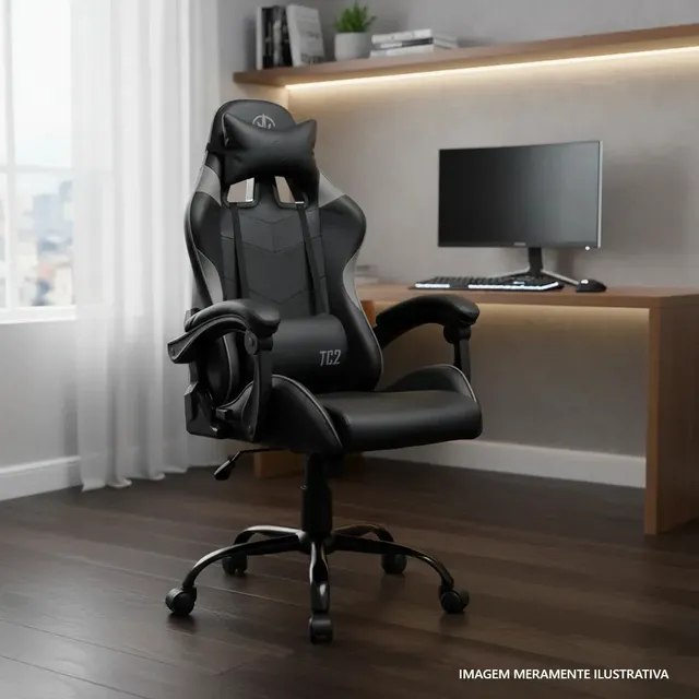 Cadeira Gamer Tgt Heron Tc2, Preto, Tgt-hrtc-bl03 Couro Sintético
