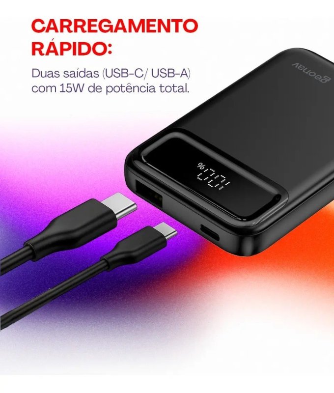 Carregador Portátil Power Bank 5000mAh 15W Geonav