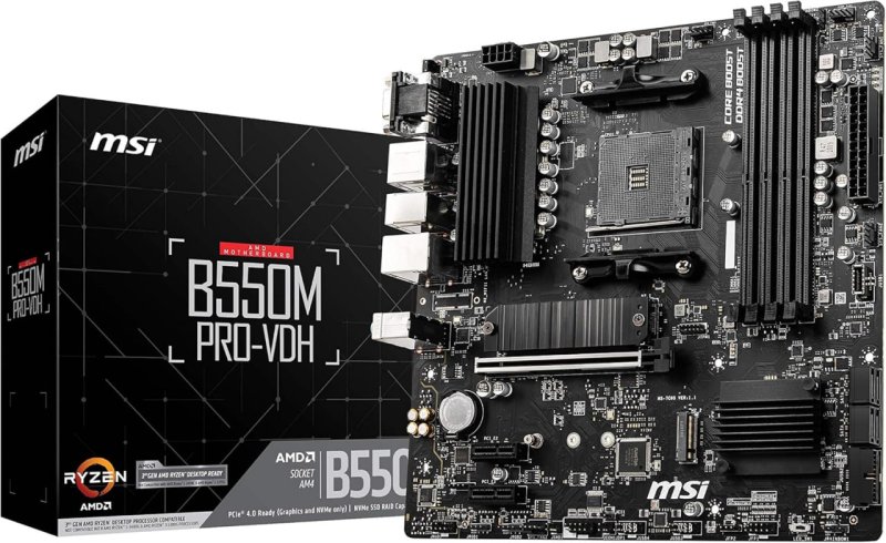 Placa-Mãe MSI B550M Pro-VDH, AMD AM4, mATX