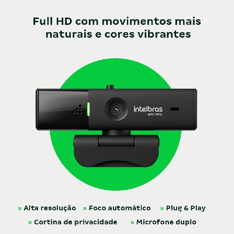 Intelbras WCI1080P - Webcam Full HD 60 FPS - Videoconferência