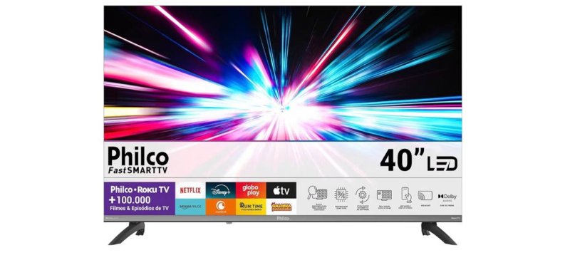 Smart TV 40" Philco Roku TV HDR10 Dolby Áudio P40CRA