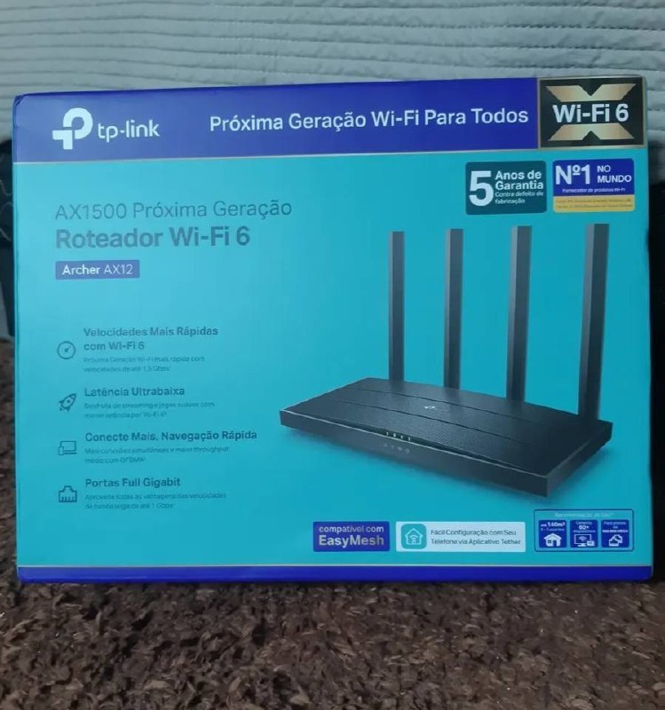 Roteador Tp-link EX1500 Wifi 6 Archer Ax1500 Dual Band Gigabit Preto