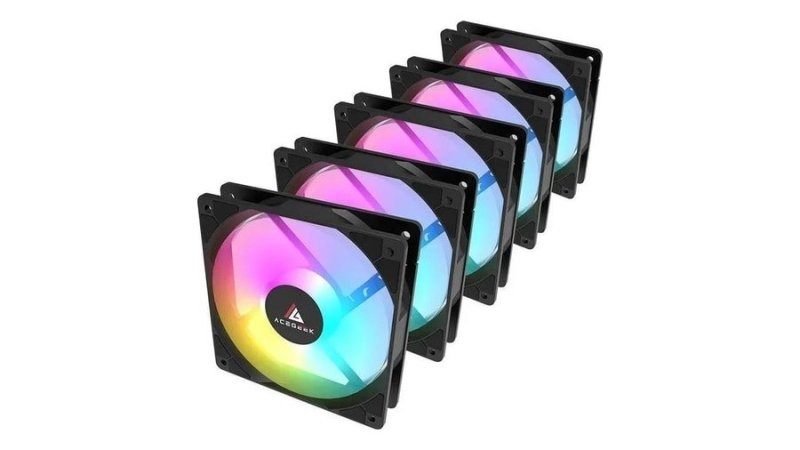 Kit Ventoinhas Acegeek Rw12 5x1, Rainbow, 5x120mm, Preto